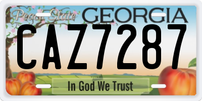 GA license plate CAZ7287