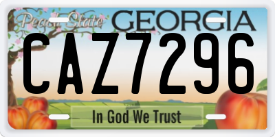 GA license plate CAZ7296