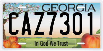 GA license plate CAZ7301