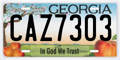 GA license plate CAZ7303