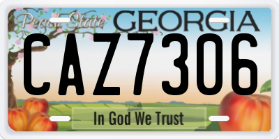 GA license plate CAZ7306