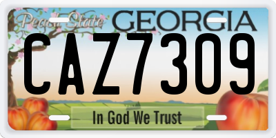 GA license plate CAZ7309