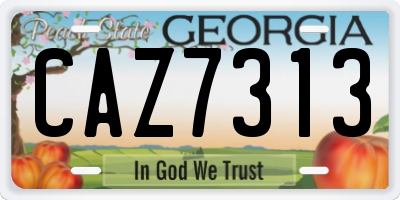 GA license plate CAZ7313