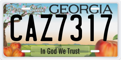 GA license plate CAZ7317