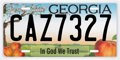 GA license plate CAZ7327