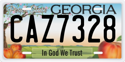 GA license plate CAZ7328