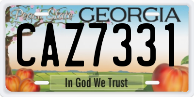 GA license plate CAZ7331