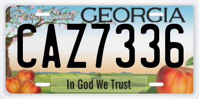 GA license plate CAZ7336