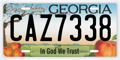 GA license plate CAZ7338
