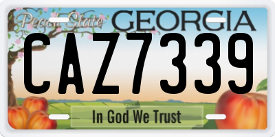 GA license plate CAZ7339