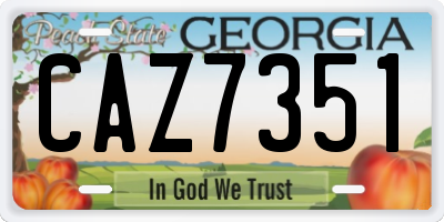 GA license plate CAZ7351