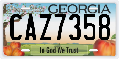 GA license plate CAZ7358