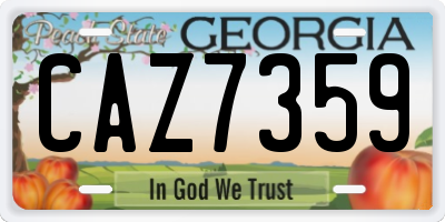 GA license plate CAZ7359