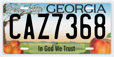 GA license plate CAZ7368