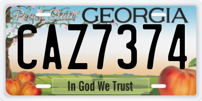 GA license plate CAZ7374