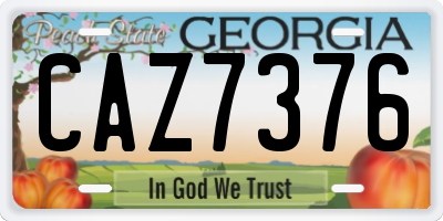 GA license plate CAZ7376