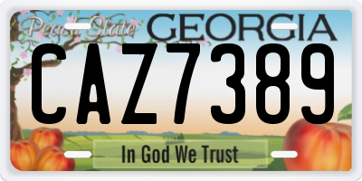 GA license plate CAZ7389