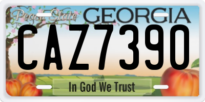 GA license plate CAZ7390