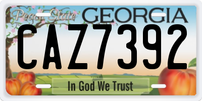 GA license plate CAZ7392