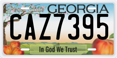 GA license plate CAZ7395