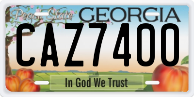GA license plate CAZ7400