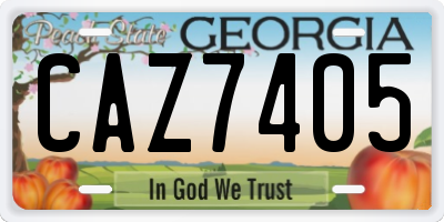 GA license plate CAZ7405