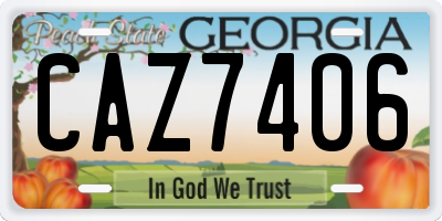GA license plate CAZ7406