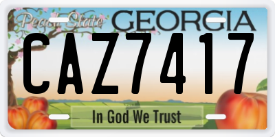 GA license plate CAZ7417
