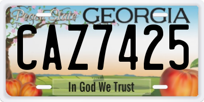 GA license plate CAZ7425