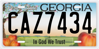 GA license plate CAZ7434
