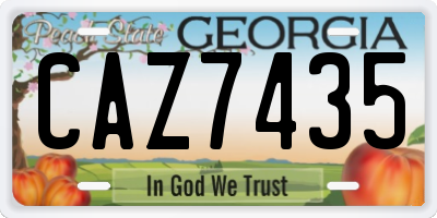 GA license plate CAZ7435