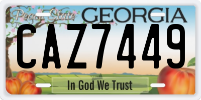 GA license plate CAZ7449