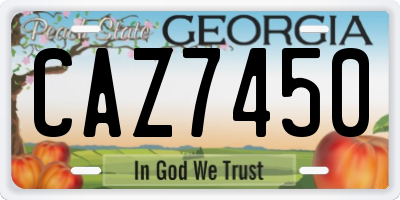 GA license plate CAZ7450