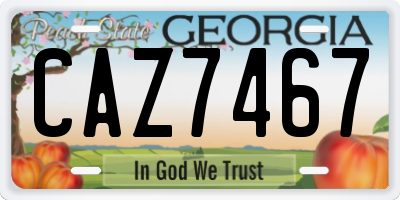 GA license plate CAZ7467