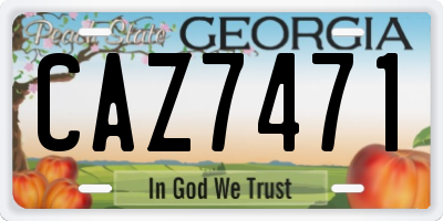 GA license plate CAZ7471