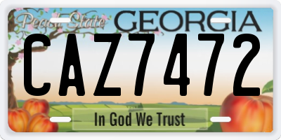 GA license plate CAZ7472