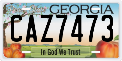 GA license plate CAZ7473