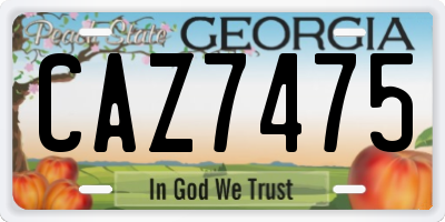 GA license plate CAZ7475