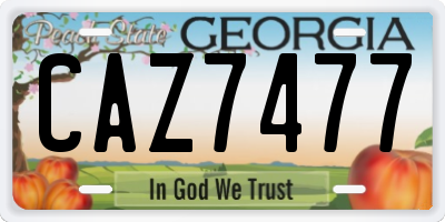 GA license plate CAZ7477