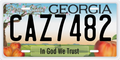 GA license plate CAZ7482