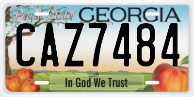 GA license plate CAZ7484