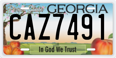 GA license plate CAZ7491