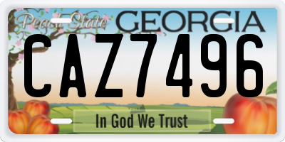 GA license plate CAZ7496