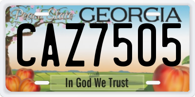 GA license plate CAZ7505