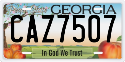 GA license plate CAZ7507