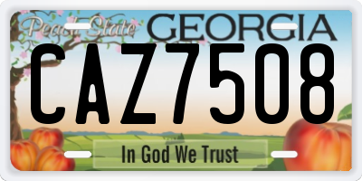 GA license plate CAZ7508