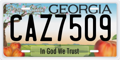 GA license plate CAZ7509