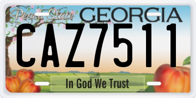 GA license plate CAZ7511