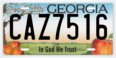 GA license plate CAZ7516