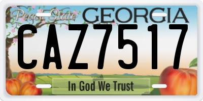 GA license plate CAZ7517